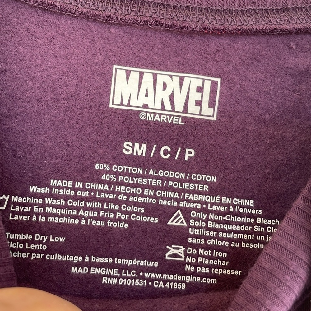 Marvel Black Panther Artist Series Purple‎ Cropped Sweatshirt - Picture 6 of 9